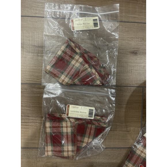 Longaberger LITTLE BIN basket Liners Top AND Bottom ORCHARD PARK PLAID NEW - Picture 1 of 1